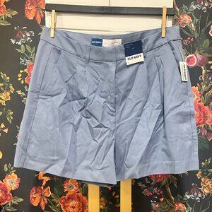 BNWT Old Navy High-Waisted Wide-Leg Cotton Blend Shorts - Powder Blue Size L